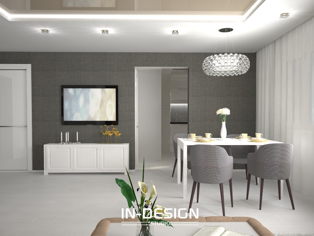 Дизайн-проект совмещённой квартиры, состоящей из двух разных, на ул. Карякина, 122 м.кв.