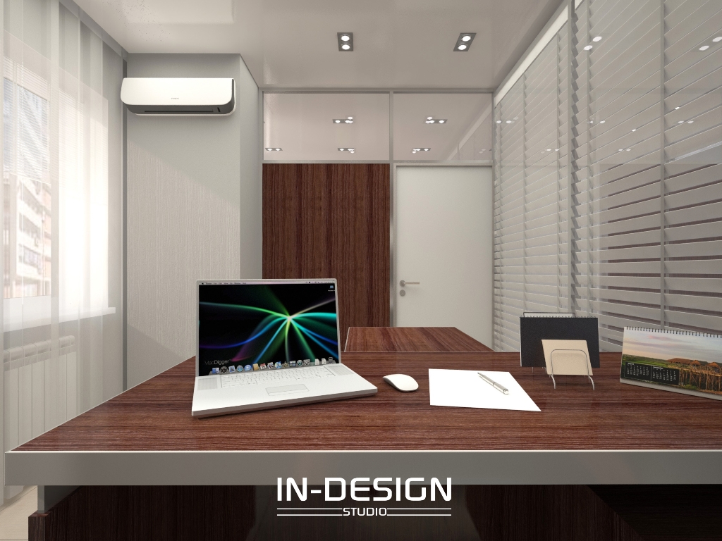 Дизайн-проект офиса на 7 просеке, 57 кв.м. (Все перегородки в помещении выполнены из конструкций Ирлайн)