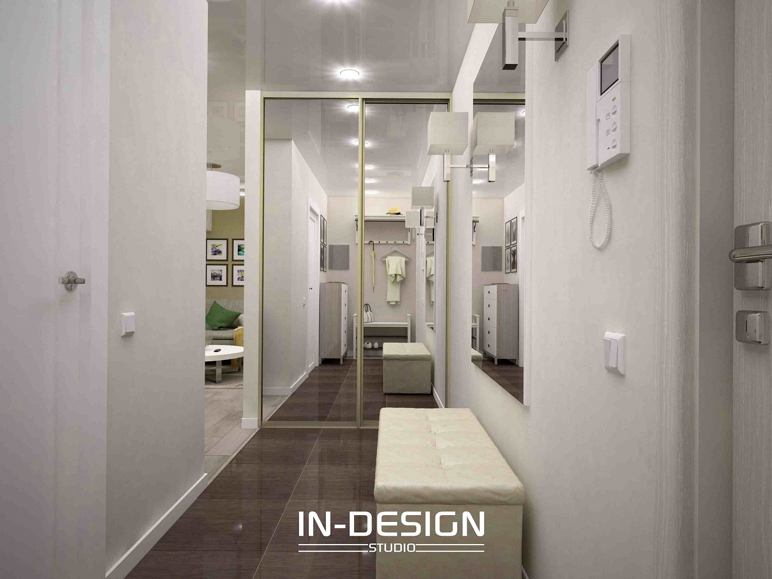 Дизайн-проект квартиры-студии в Южном городе, площадью 40,5 кв.м.
